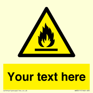Custom flammable sign